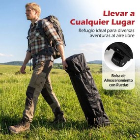 Tenda dobrável 3x3 m com 4 x Sacos de areia de montagem instantânea com 1 botão campismo, feiras, eventos e Saco com rodas Vermelha