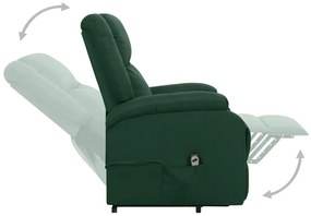 Poltrona elevatória tecido verde-escuro