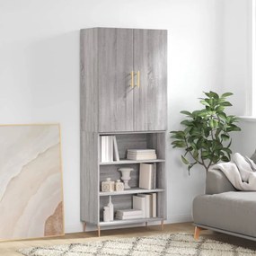 vidaXL Armário alto 69,5x34x180 cm derivados de madeira sonoma cinza