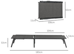 Outsunny Espreguiçadeira Dobrável Espreguiçadeira para Jardim com Enco