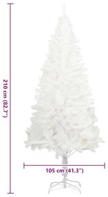 Árvore de Natal artificial agulhas realistas 210 cm branco