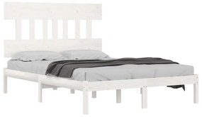 Estrutura de cama super king 180x200 cm madeira maciça branco