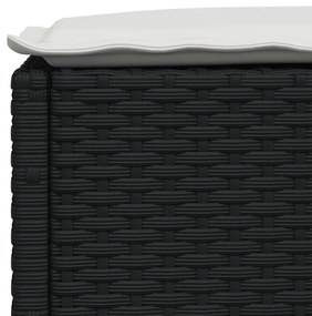 6 pcs conjunto sofás de jardim c/ almofadões vime PE preto