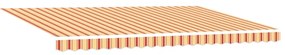 Toldo Retrátil Manual com LED Amarelo e Laranja 500x300 cm