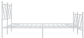 Estrutura de cama com cabeceira e pés 160x200 cm metal branco