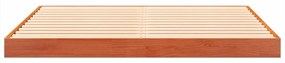 Estrutura de cama 140x200 cm madeira pinho maciça castanho cera