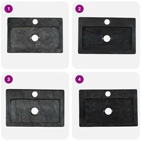 Lavatório de parede 38x24x6,5 cm mármore preto