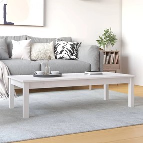vidaXL Mesa de centro 110x50x30 cm pinho maciço branco