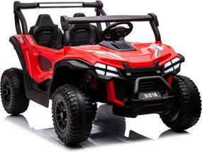 Carro elétrico para Crianças 24V, 4x4, 2 lugares Gravity Buggy Rodas de espuma EVA e assento Couro ecológico Vermelho