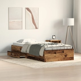 Estrutura de Cama vidaXL Madeira Velha 90x190 cm Madeira Derivada
