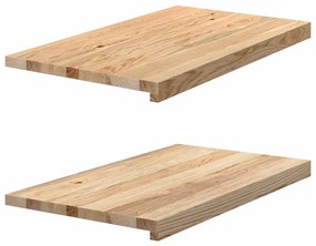 vidaXL Soleiras da janela 2 pcs 70x40x2 cm carvalho maciço não tratado