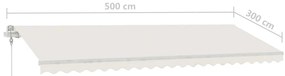 Toldo automático com LED e sensor de vento 500x300 cm cor creme