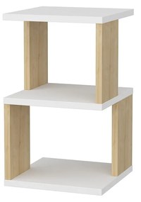 Mesinha de Cabeceira Carter – Branco Carvalho – 29,6x29,6x49,4 cm
