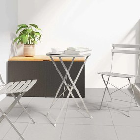 vidaXL Mesa Bistro Dobrável Bege Ø50x71 cm Aço revestido a pó