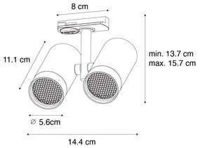 Sistema de calha de iluminação moderno monofásico branco 2 luzes - Iconic Scopio Moderno