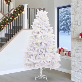 vidaXL Árvore de Natal Articulada Artificial Branco 270 cm PVC e Aço