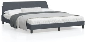 vidaXL Estrutura de cama sem colchão 180x200 cm veludo cinzento-escuro