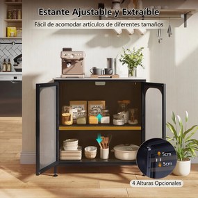 Armário de Cozinha, 83 x 42 x 85,5 cm, Estante Regulável, Preto