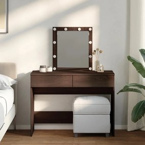 Toucador com LEDs 100x40x130 cm cor carvalho castanho