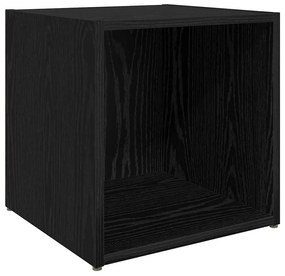 Armários de TV - 4 pcs, Carvalho Preto, 37x35x37 cm, Madeira de Engenh
