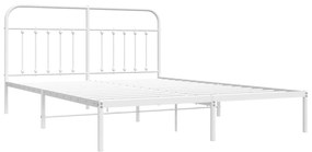 Estrutura de cama com cabeceira 180x200 cm metal branco