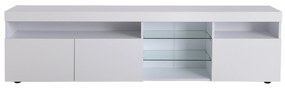 Móvel de TV Moderno Branco,  Iluminação LED Variável, Sala de Estar e Sala de Jantar,180x35x45cm, Branco