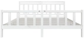 Estrutura de cama 200x200 cm madeira maciça branco