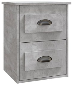 Mesas de cabeceira parede 2 pcs 41,5x36x53 cm cinzento cimento