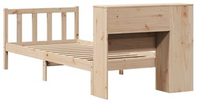 Cama com estante sem colchão 90x190 cm pinho maciço