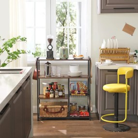 Armário de cozinha com cestos de rede Estilo industrial 80 x 35 x 95 cm Castanho Vintage