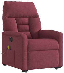 Poltrona elevatória de massagens elétrica tecido vermelho tinto