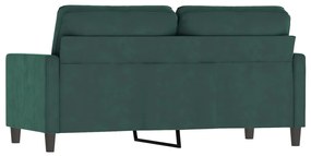 Sofá de 2 lugares 140 cm veludo verde-escuro