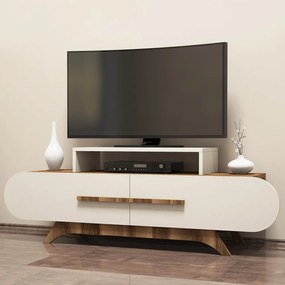 Móvel TV Rose – Nogueira e Creme – 145 cm x 49,8 cm x 36,8 cm