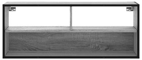Móvel p/ TV 100x31x39,5 cm deriv. madeira/metal cinzento sonoma