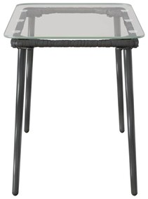 Mesa de Jardim Preto 80 x 40 x 45 cm Rattan Sintético