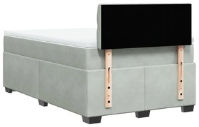 Cama boxspring com colchão 120x190 cm veludo cinzento-claro