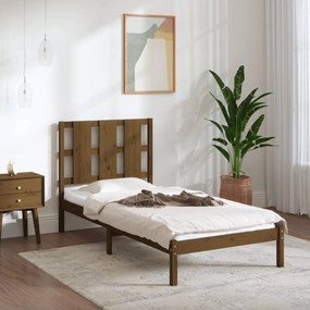 vidaXL Estrutura cama pequena solteiro 75x190 cm madeira castanho mel