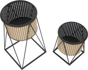 CONJUNTO DE 2 PEÇAS DE SUPORTE PARA VASOS OSAKA MULTICOLORIDO Ø 21X40-19X22 CM (PLANTAS NÃO INCLUIDAS)