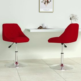 Cadeiras de jantar giratórias 2 pcs veludo vermelho tinto