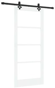 Porta Deslizante vidaXL com Conjunto de Ferragens Branca 86x198.5 cm M