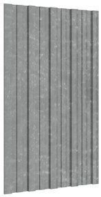 Painéis de telhado 12 pcs 80x45 cm aço galvanizado prateado