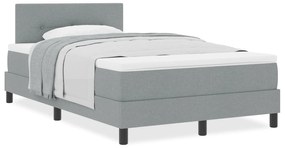 Cama Box com Colchão Cinza Claro 120x200 cm Tecido