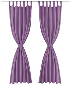 Cortinas de cetim com presilhas 2 pcs 140x245 cm lilás