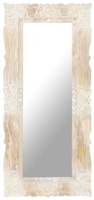 321634 vidaXL Espelho 110x50 cm madeira de mangueira maciça branco