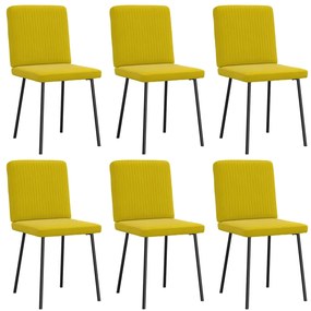 Cadeiras de jantar 6 pcs veludo amarelo