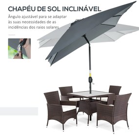 Chapéu de Sol de Alumínio 195x295x240 cm Chapéu de Sol Retangular de J
