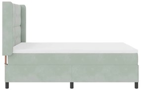 Cama Box com Colchão vidaXL Cinza Claro 140x190 cm Veludo
