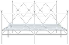Estrutura de cama com cabeceira e pés 120x200 cm metal branco