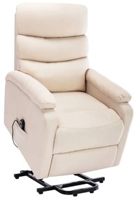 vidaXL Poltrona de massagens tecido cor creme