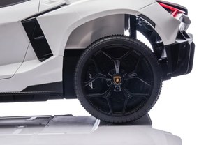 Carro elétrico para Crianças 2 Lugares Lamborghini Revuelto XL STRONG 24V, Rodas AR bombeado, Assento Couro ecológico Branco